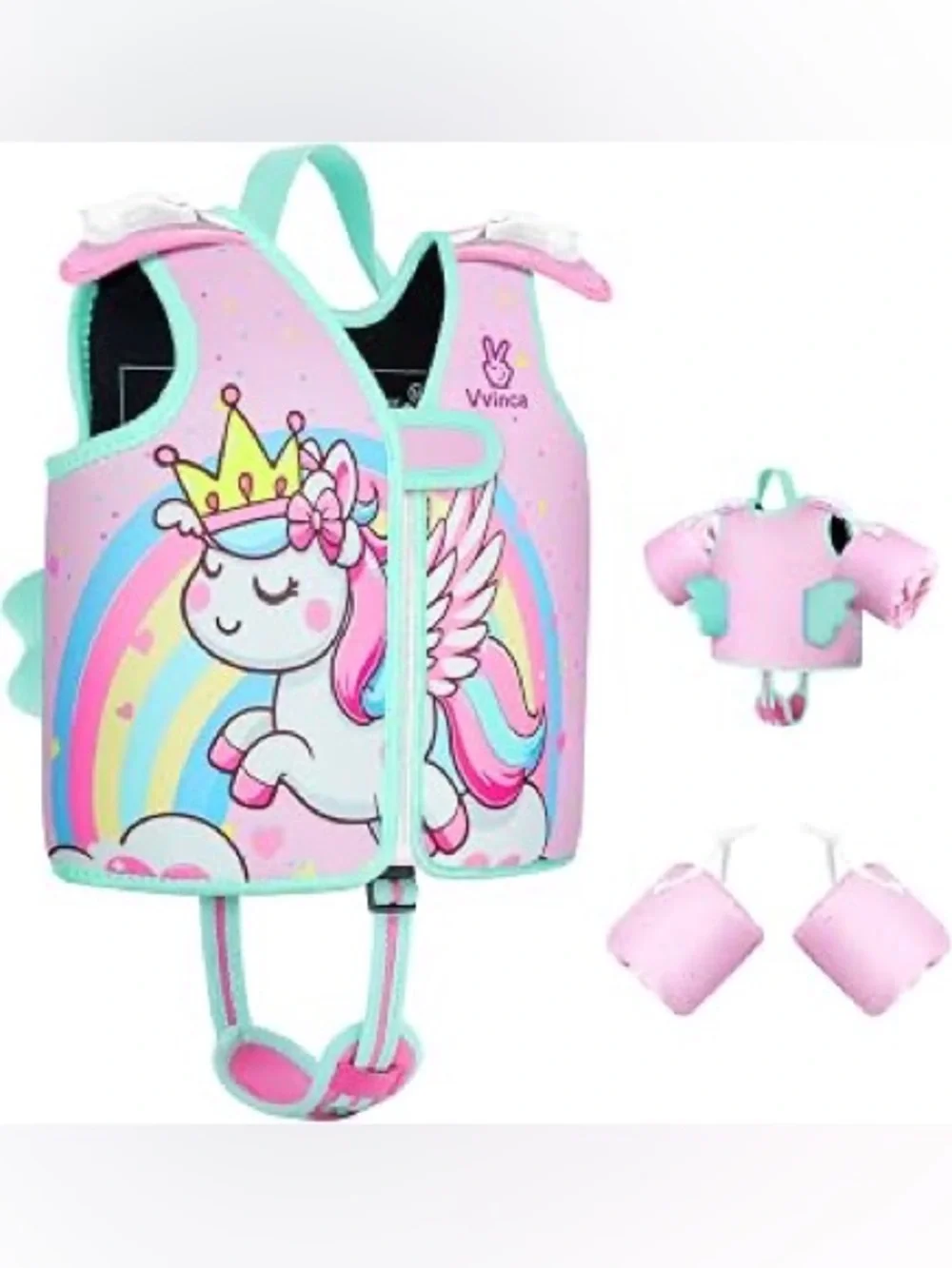 Toddler Swim Vest Floaties Puddle Jumper 2-5 years Size M 33-50lbs Girls Unicorn